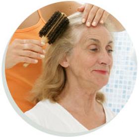 Picture of lady getting her hair done